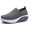 Fashion Women Knitted Mesh Sneakers Breathable Casual Sport Shoes Wedge Platform Rocking Shoes Increasing Ladies Vulcanized Shoes2024
