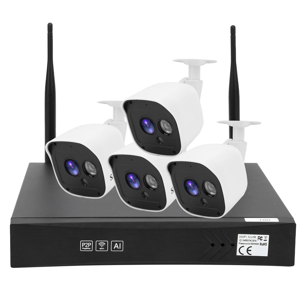 Комплект видеорегистратора WiFi, 8 каналов, NVR, удаленный просмотр, 1080P, водонепроницаемый, для домашней безопасности AC 100?240VUS