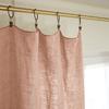 Lot de 2 rideaux ajustables + 8 anneaux pince "Soline" 140 x 270 cm Lin lavé - Soline Vieux Rose - 2 Panneaux ajustable 140 x 270 cm