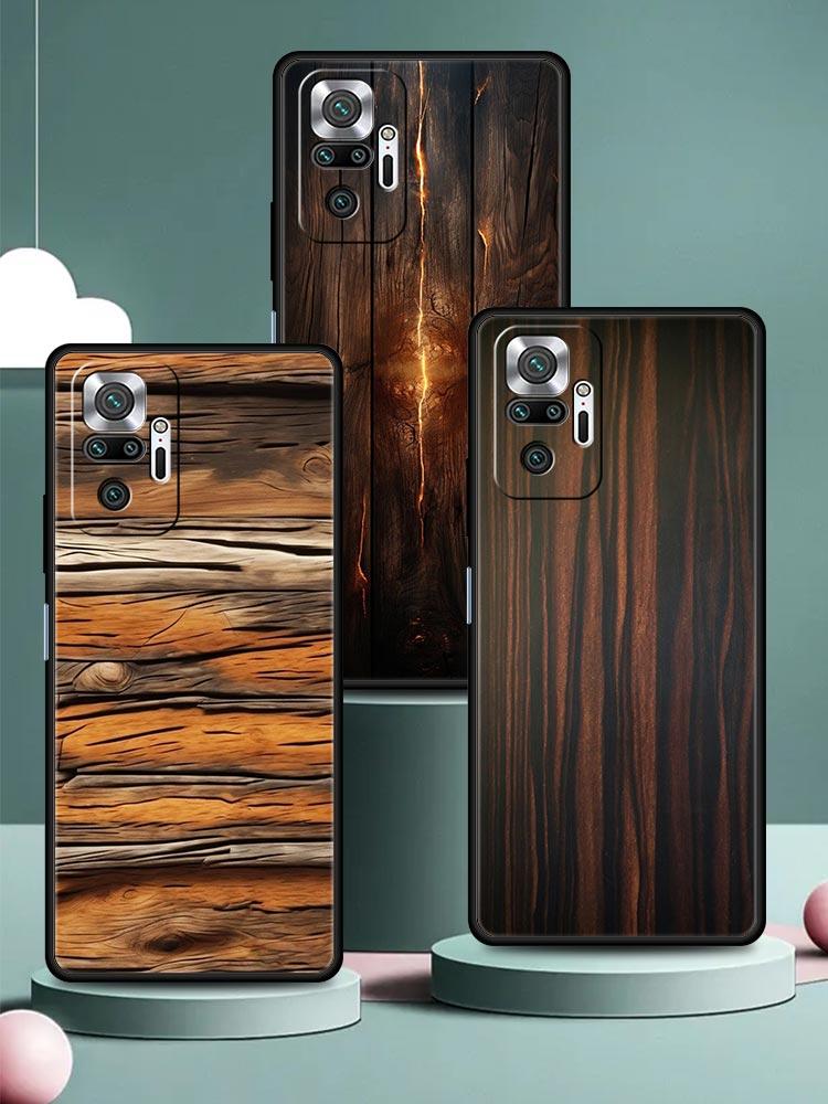 Роскошный чехол-накладка с текстурой под дерево для Redmi 14C 13C 12 10C Note 14 13 12 10 11 Pro Plus K40 Pro Plus, мягкий ТПУ