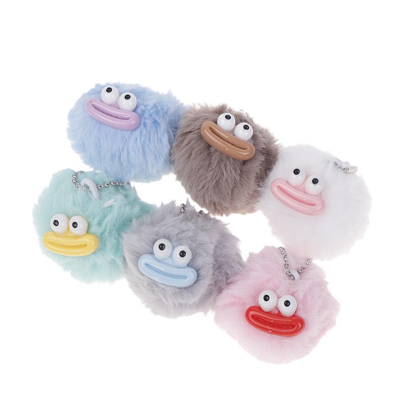 Милый мультяшный сосисочный рот волос мяч брелок плюшевый смешной мини большой рот кукла кулон брелок рюкзак сумка автомобиль кулон