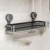 Retractable bathroom suction cup shelf rack for organizing soap shampoo and skincare essentials without damaging walls