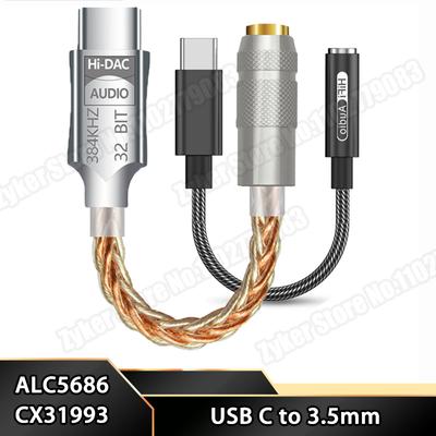 ALC5686 CX31993 HiFi ЦАП USB Type-C на 3,5 мм AUX Цифровой Аудио Кабель ЦАП для Android Type-C на 3,5 Адаптер для Наушников Декодер УсилительХороший продукт
