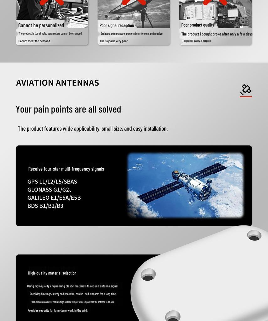 North Sky Multi-Frequency GNSS RTK Antenna BT-7112 for Agricultural & Marine Use