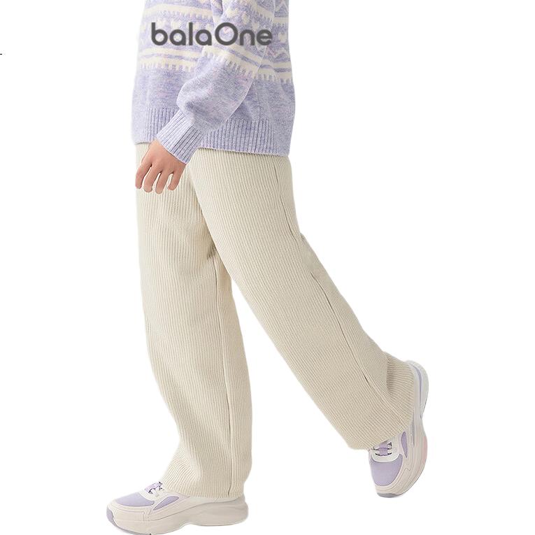 Balabala BalaOne Girls Fleece-Lined Straight-Leg Kids Pants 2025 Winter Warm Fashion 208425108006