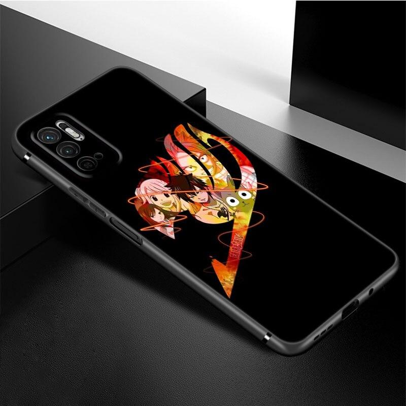Anime Fairy Tail Phone Case For Xiaomi Redmi Note 11 10 9 8 Pro 11T 5G 10T 10S 9S 9T 9i 9C 9A 8T Soft TPU Black Cover Funda