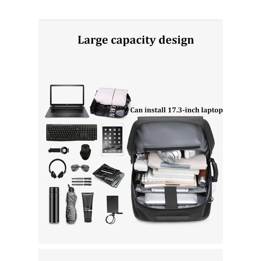 Мужской дорожный рюкзак, водонепроницаемый, 17-дюймовый деловой рюкзак для ноутбука с отдельной сумкой для обуви, зарядка через USB, 50 л, походный рюкзак для активного отдыха