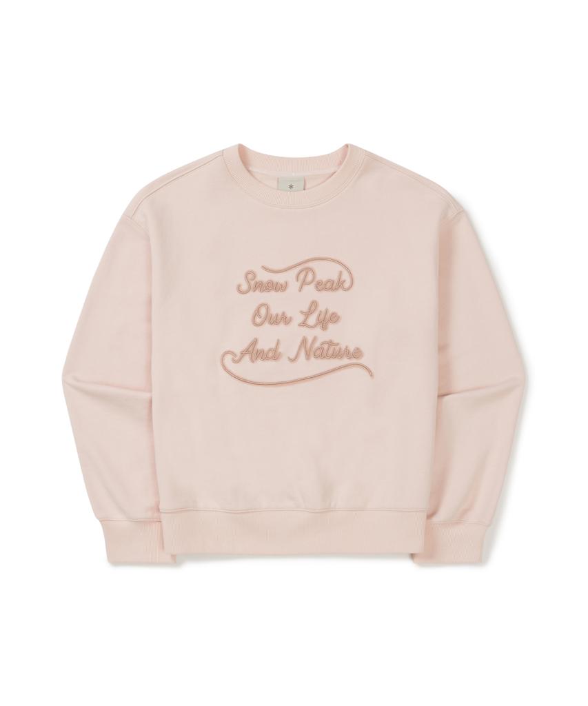 SNOWPEAK APPAREL Women'S Lettering Semi-Crop Sweatshirt (S25Fwfht63) Light Pink