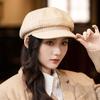 Retro British Style Versatile Beret Women's Autumn and Winter Fashion Casual Windproof Octagonal Hat Literary Painter Newspaper Boy Hat