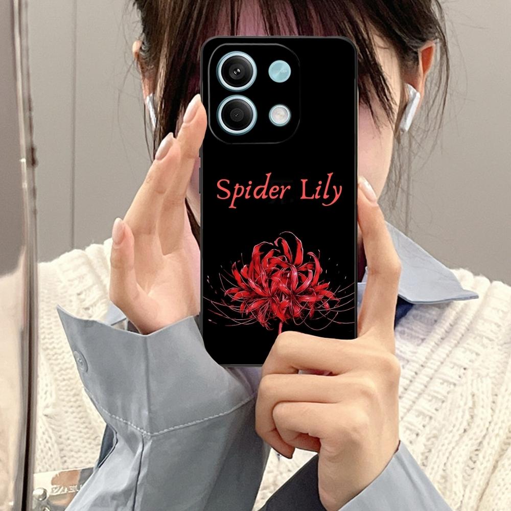 Крутой красный лилейник-паук Чехол-бампер для мобильного телефона Xiaomi Redmi Note 13 12 11 10 9 8 7 6 S A Pro Lite Plus 5G Черный