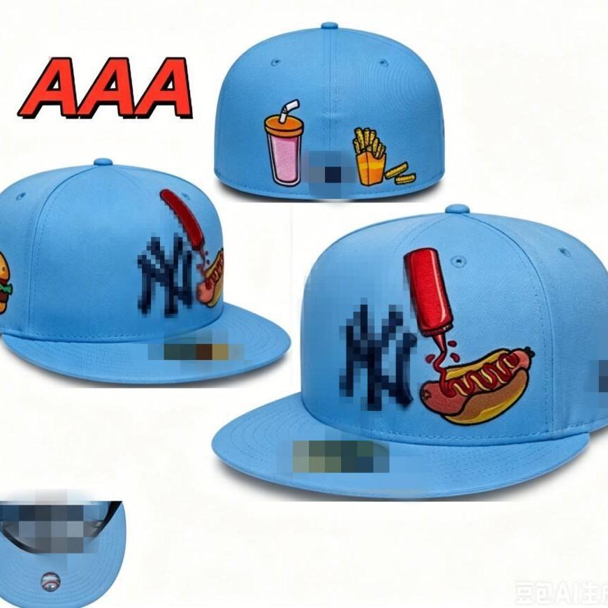 Gourmet Series Closed Cap with Embroidered Letters, High-Quality Size Cap, Couple's Flat-Brim Cap69666