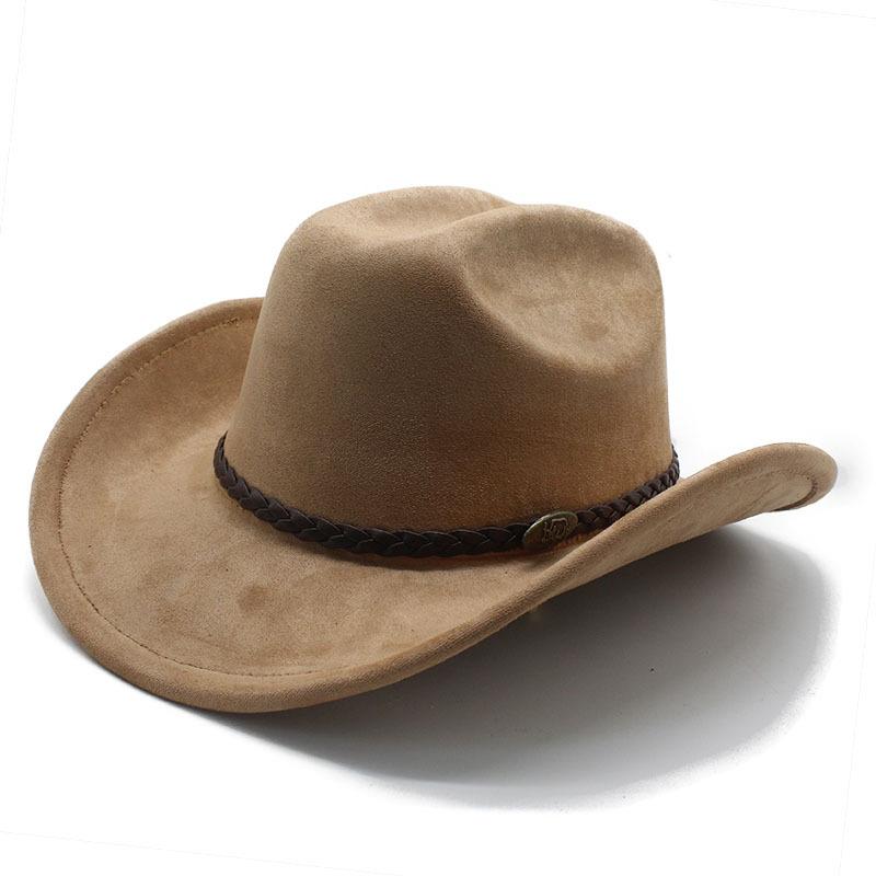 Autumn And Winter Men'S And Women'S Wide-Brimmed Suede Knight Hats Wool Hump Western Cowboy Hats