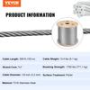 T316 Stainless Steel Cable 1/8" 7x7 Steel Wire Rope Cable 500FT Cable Railing Transport Wire Rope Cable for Railing Decking DIY Balustrade