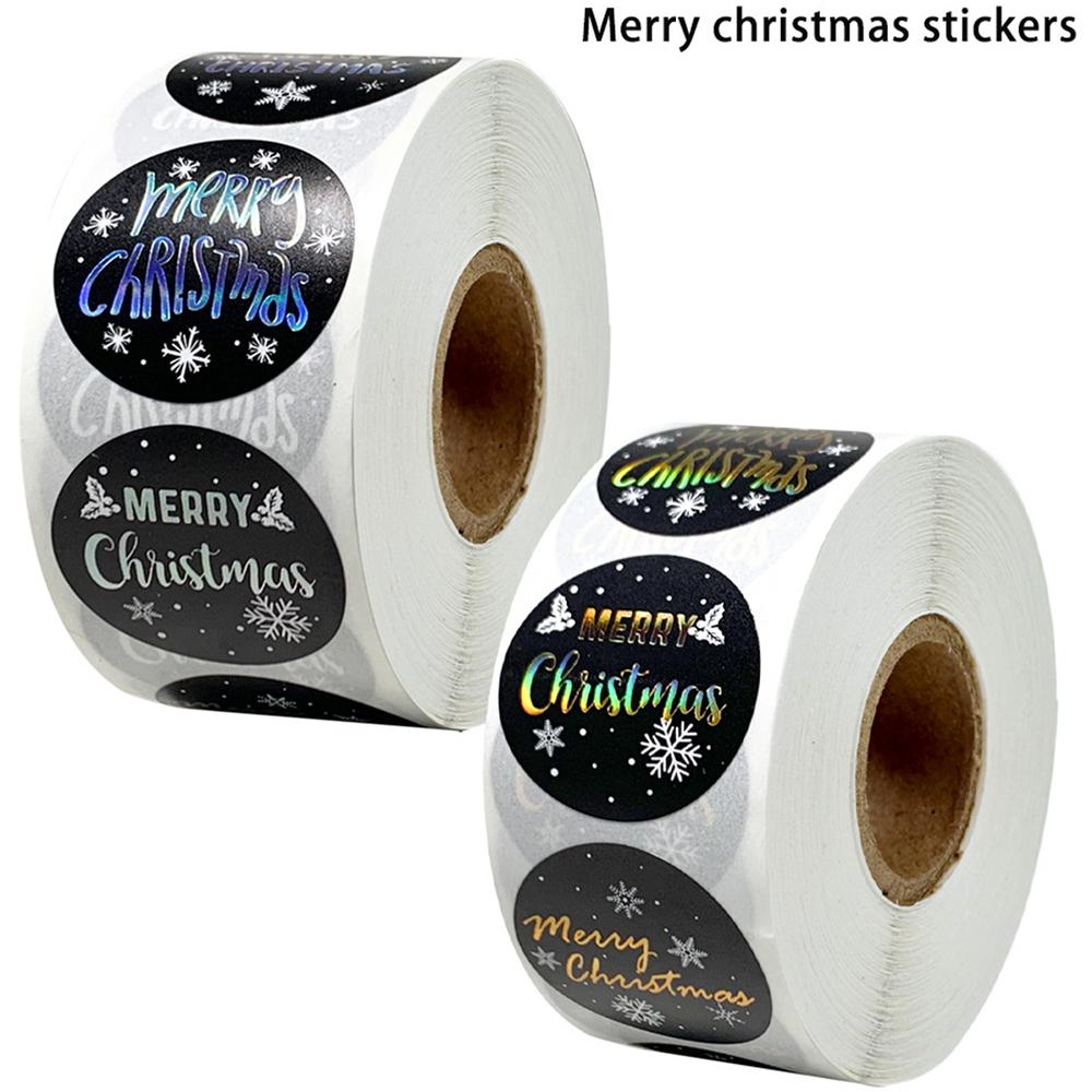 50-500Pcs 1 Inch Golden Font Merry Christmas Sticker Thank You Sticker Seal Label For Envelope Gift Wrapping Stationery Decor