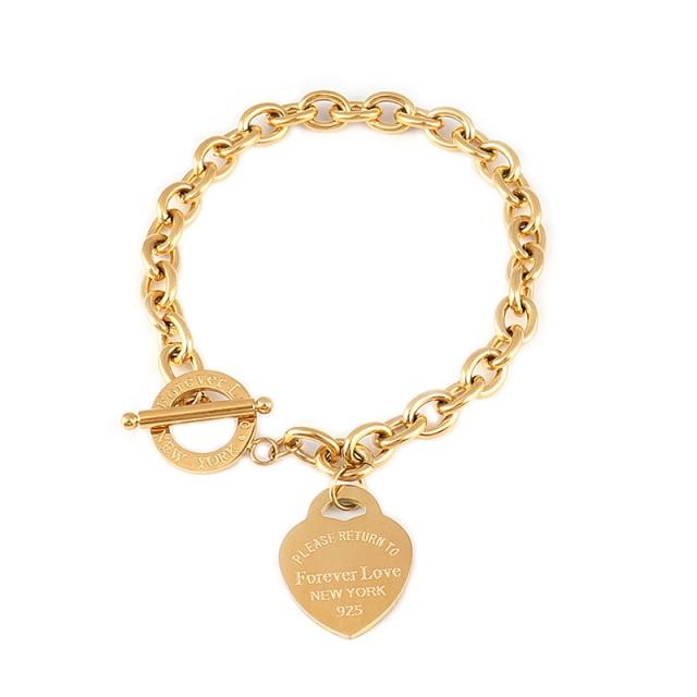 Стальной браслет для женщин, браслеты из нержавеющей стали, браслеты с подвеской в форме сердца, модные браслеты-цепочки, женские толстые браслеты, ювелирные изделия, подарок