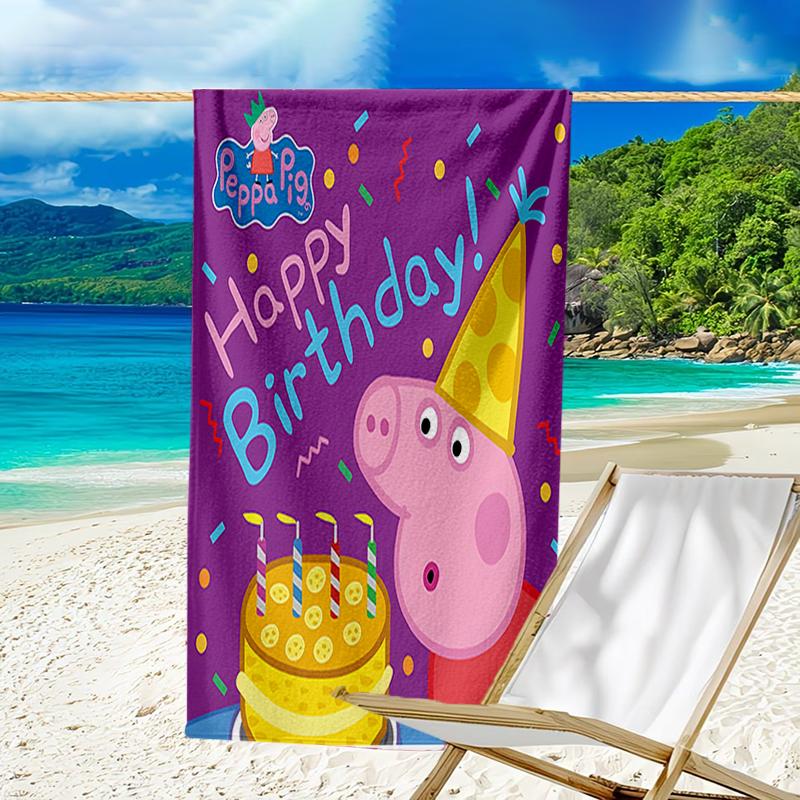 proof beach towel with a Peppa Pig pattern - soft,absorbent,quick-drying,machine washable - perfect for swimming,camping,bathing
