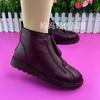 Winter Women's Cotton Shoes Imitation Leather Shoes Waterproof and Non-slip Middle-aged Mother Cotton Shoes Rabbit Wool Warm Cotton Boots