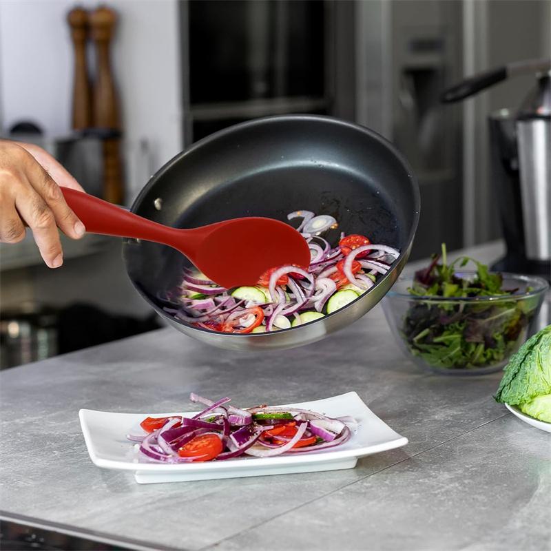 2pcs Hanging Silicone Rice Spoon Non Stick Rice Spatula Heat Resistant Rice Cooker Spoon Electric Rice Cooking Scoop with Holes