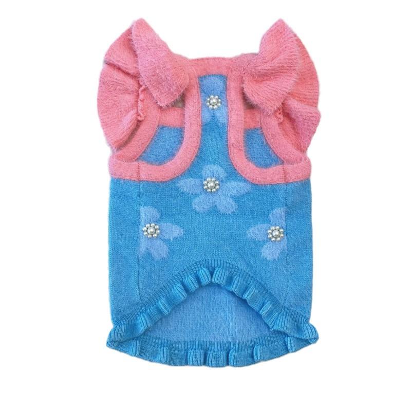 Pet Knit Vest Small Dogs Cats Yorkshire Terrier Bichon Frise Pomeranian Soft Mink-like Sleeveless Sweater Pink Blue