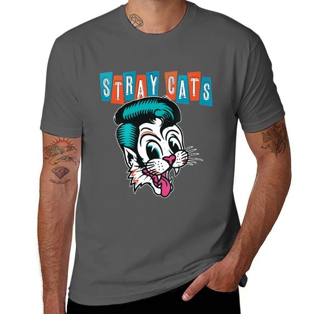 Stray Cats Tshirt Standard Fit Solid Tee Shirt Tshirt