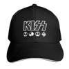 Кепка с логотипом рок-группы Kiss Модная повседневная бейсболка Регулируемая кепка Хип-хоп Летняя унисекс бейсболка