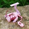 Новая розовая изысканная рыболовная катушка без зазоров Macaron Metal Spinning Reel с высоким передаточным отношением 5,2:1. Катушка для дальнего заброса с гладким удилищем.