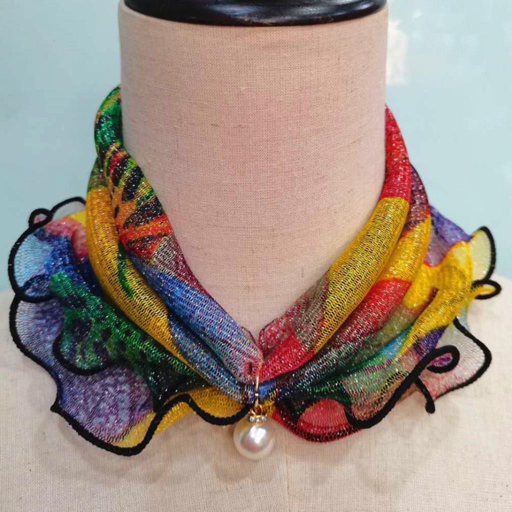 Весна-лето шифоновый воротник шарф женский тонкий солнцезащитный разнообразный маленький шелковый анти-УФ шарф маска многофункциональный шарф