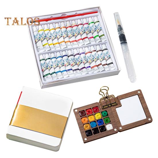 Мини-коробка для акварельных красок Pocket Artist Travel Set 8/15-цветная палитра из орехового дерева с металлическим зажимом Портативная акварельная ручка