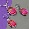 Tourmaline Set Gemstone Gift Wedding Party Bi-Color Pendant,Earring,Ring