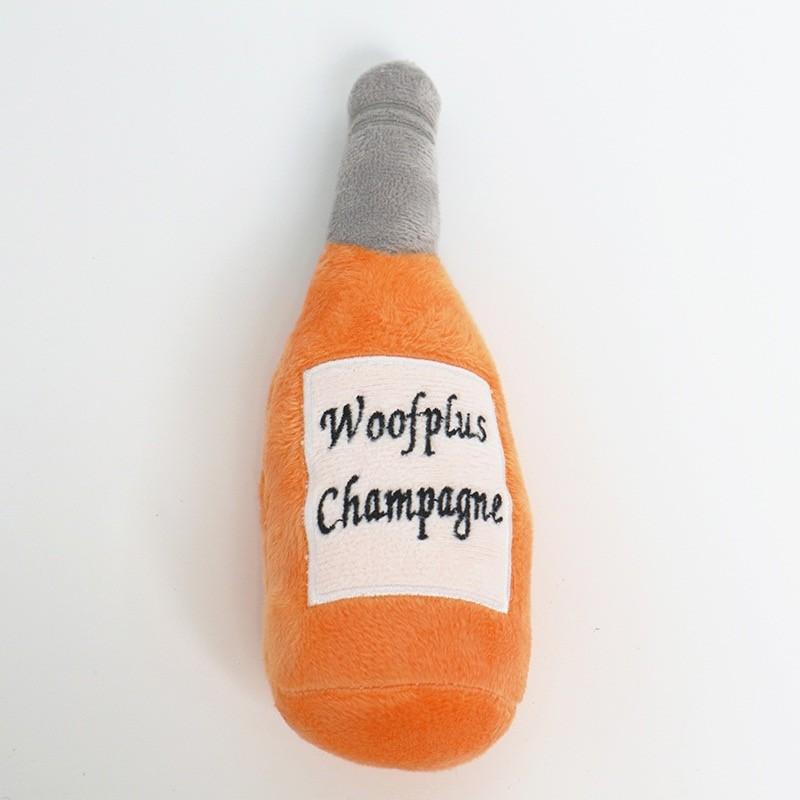 Creative Design Funny Cute Plush Doll Toys for Dog Stuffed Perfume Whiskey Wine Bottle Squeaking Pet Dog Toys