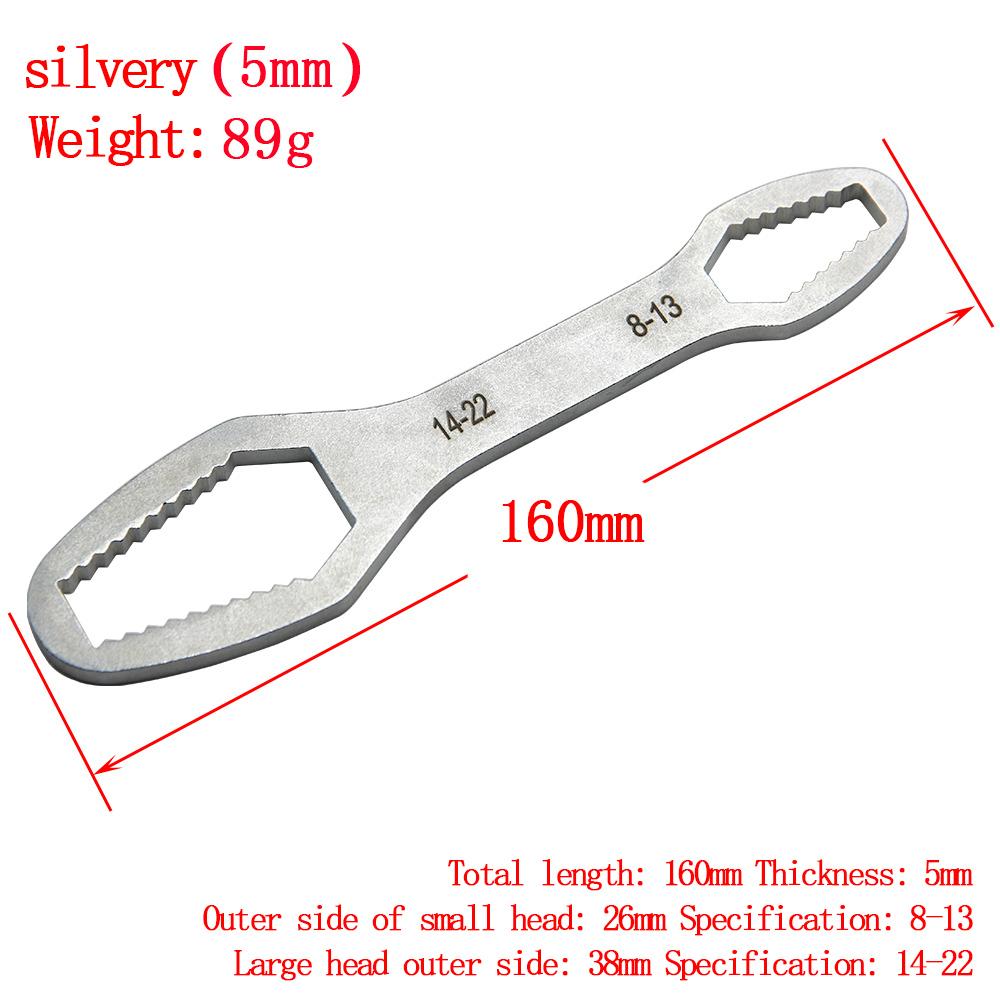 8 To 22 Silvery Multifunctional Double End Box Wrench Hexagon Double End Solid Wrench Screw and Nut Tool with Various Diameters