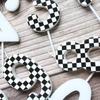 Свеча с цифрами 0-9 в клетку, украшение для вечеринки по случаю дня рождения, черно-белая сетка, присоска, свеча с цифрой