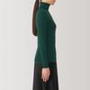MUJI Washable Wool Rib Turtleneck Dark Size BA1OXA4A Women's High-Gauge Sweater, Green, M,