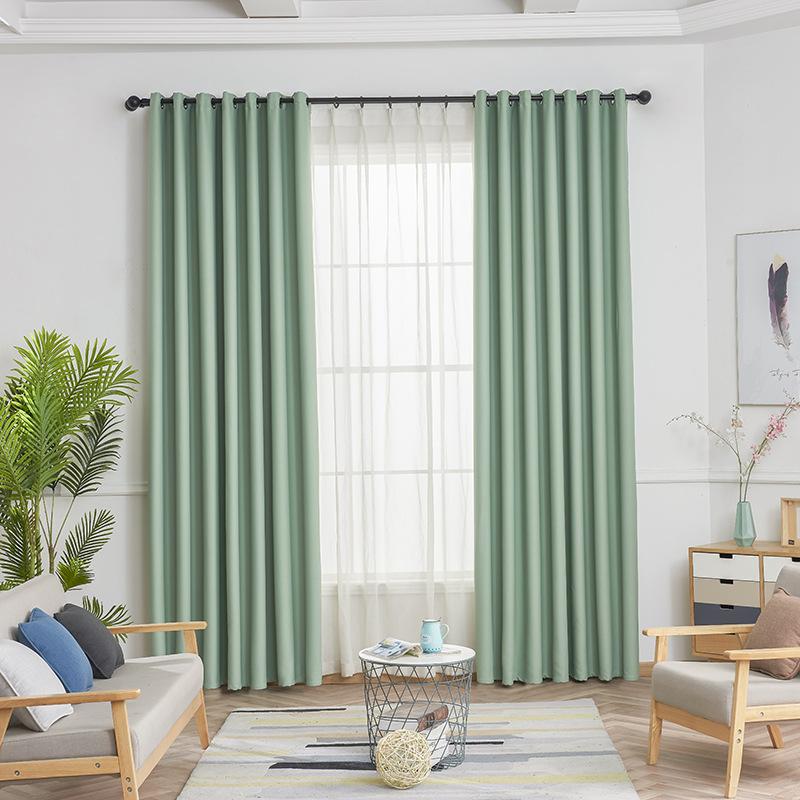 2pcs Modern Style High Precision Blackout Curtains with Grommet Top, Various Colors, Curtains for Living Room, Bedroom