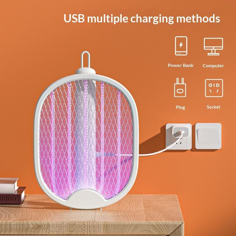 Складной электрический убийца комаров Мухобойка Ловушка USB-перезаряжаемый Свет от комаров Убийца насекомых с УФ-светом