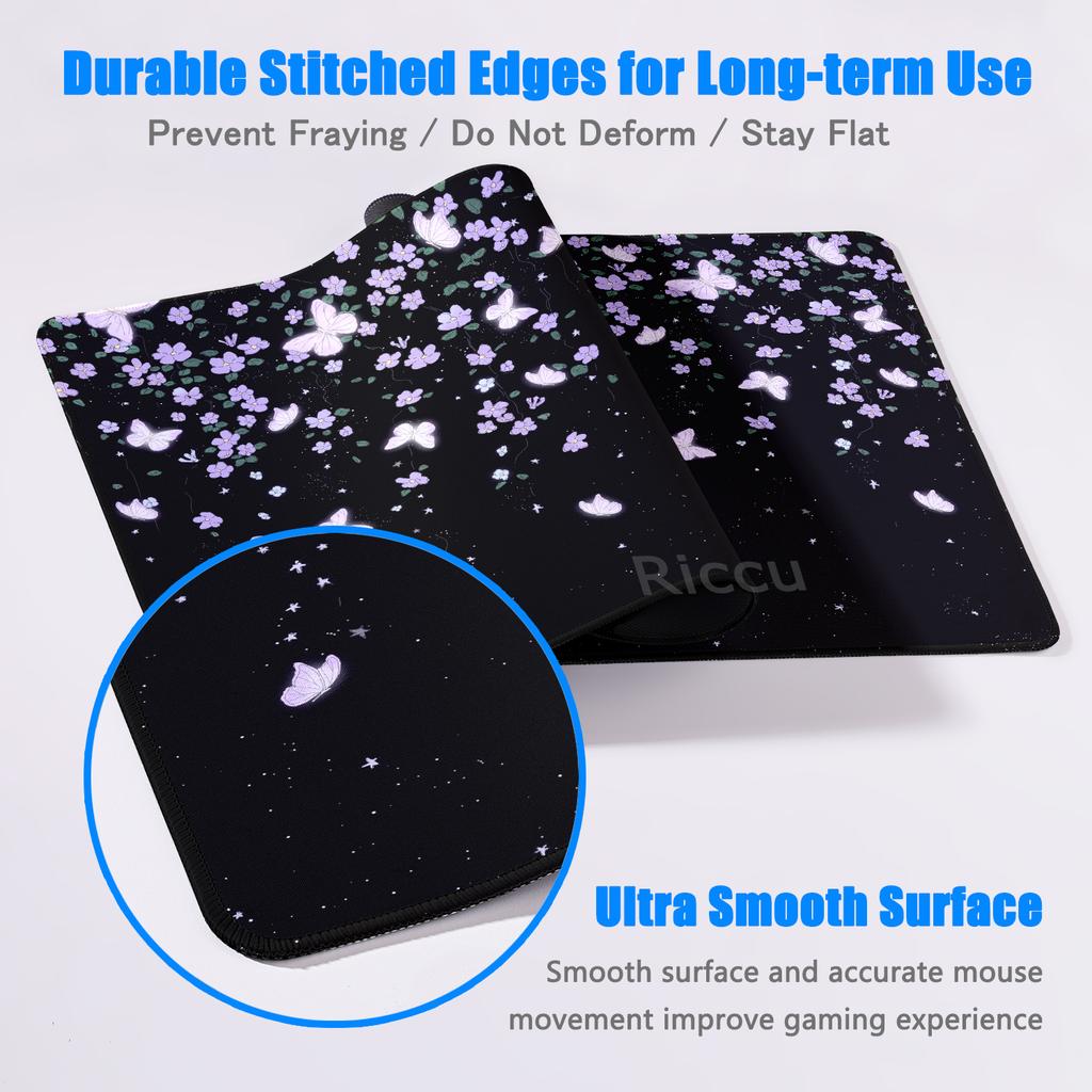 Mouse Pad Gaming Green Flower Grass Aesthetics Mousepad XXL Keyboard Extended pad Sakura Carpet Large Rubber PC Anime Mice Pad
