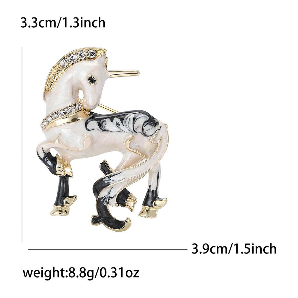 Винтажная брошь из эмалевого сплава «Единорог» в виде мультфильма, женская одежда, корсаж, ювелирные изделия, булавка