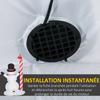 Inflatable snowman with sign 3 LED waterproof polyester height 213 cm white