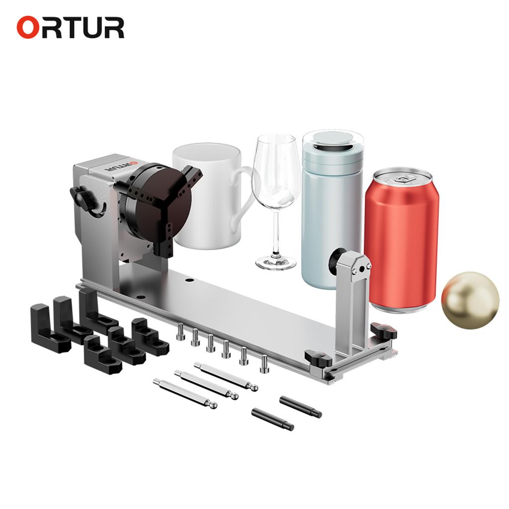 ORTUR YRC1.0 Rotating Roller with 180 Degrees  Horizontal Flip Angle and 360 Degrees Rotating Engraving with 3 Jaws