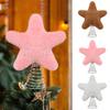 Christmas Tree Topper Plush Star Decoration Xmas Five-Pointed Star Tree Topper with Spring for Holiday Tree Decoration