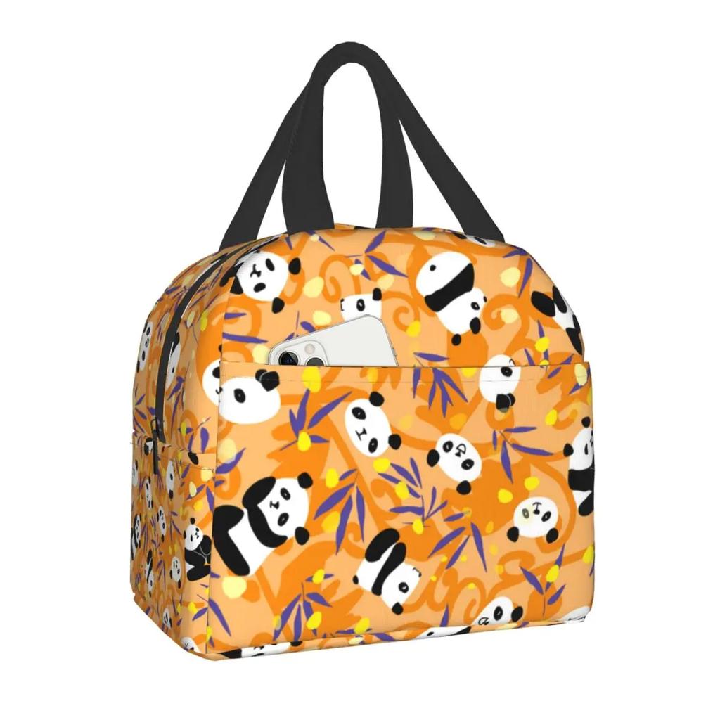 Мультфильм Панда Медведь Изолированный Ланч-Сумка Для Кемпинга Путешествия Водонепроницаемый Охладитель Термальный Ланч-Бокс Для Женщин Детей Школы Работы
