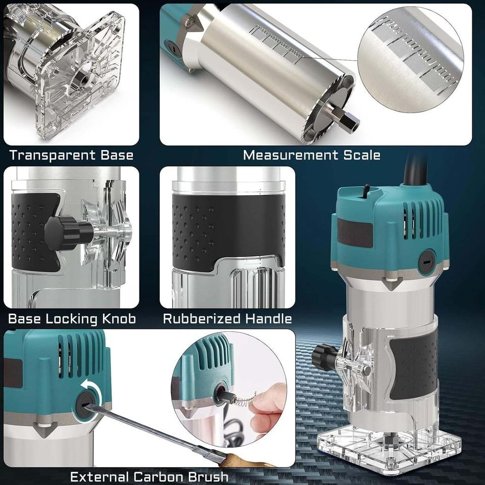 Router, Edge Router, Electric Hand Router, Milling Machine, 30000 RPM, 800W, Wood