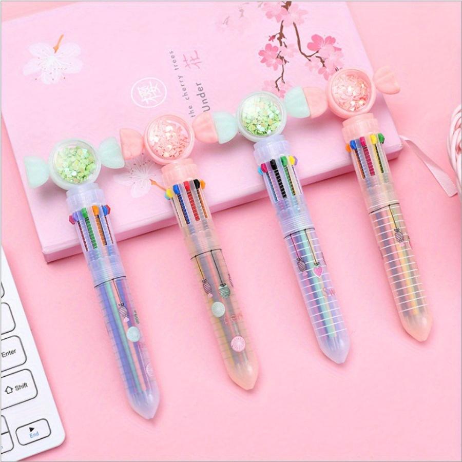 Возвращение в школу, 5 шт. 0,5 мм, креативная шариковая ручка Candy Styling с блестками 10 цветов, ручная ручка, 10-цветная ручка, маленькая ручка-пресс, шариковая ручка