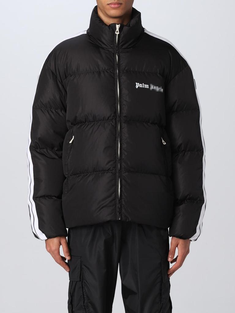 Унисекс Хлопковая куртка Palm Angel в полоску, цветовые блоки, принт с буквами, воротник-стойка