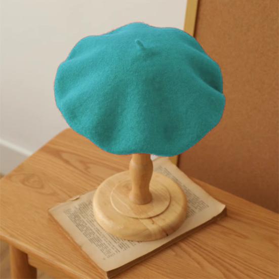 Women Beret Vintage Solid Color Painter Hat Wool Blend French Style Artist Cap Lightweight Headwear for Party Outdoor