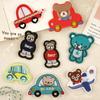 Мультяшная машина медведь вышивка патч - самоклеящаяся тканевая этикетка для аксессуаров для одежды