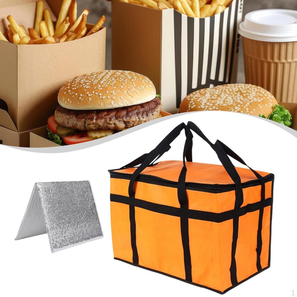Insulated Food Delivery Bag Lightweight Pizza Warmer Camping Travel Shopping blue