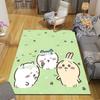 Usagi2 Flannel Pattern Square Carpet,Area Rug,Carpet Rug for Living Room Bedroom Sofa Playroom Decor,Non-slip Floor Mat