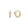 Lunne 14K Diamond Essential Bezel One-Touch Earrings (14K Gold) #Lce10