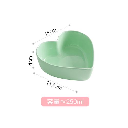 Heart Shaped Bowl Love Heart Ceramic Steamed Egg Bowl Candy Color Dessert Salad Plate 7 Inch Cake Fruit Plate Kitchen Tableware